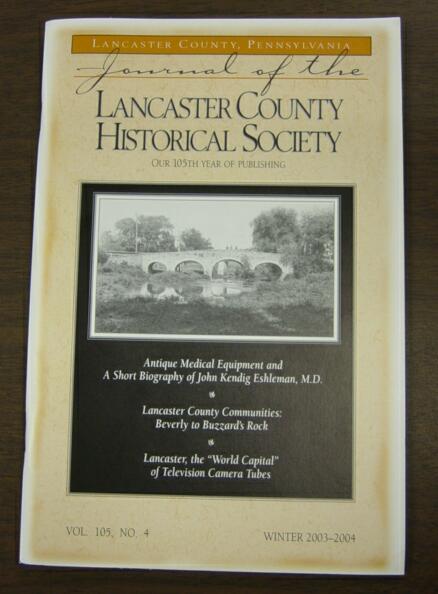 Journal of the Lancaster County Historical Society cover